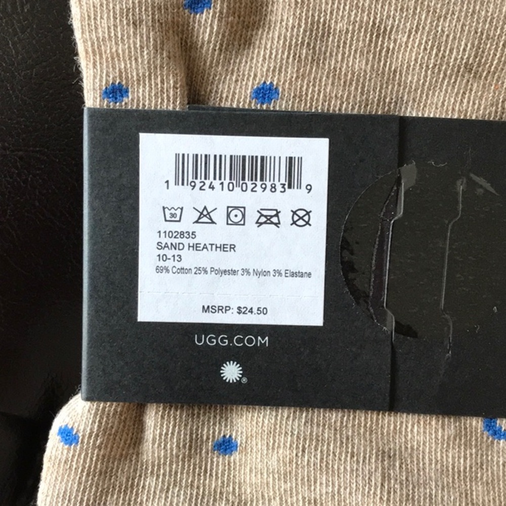 🌸2/$20 NWT Ugg Men’s Mini Dot Crew Sock 10-13 - Picture 2 of 3